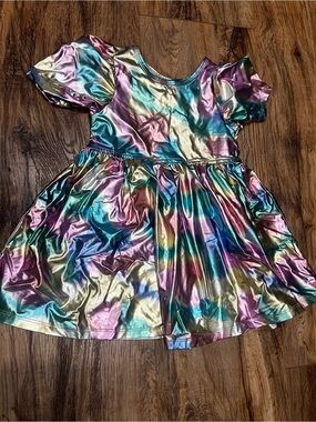 Pink Chicken cotton candy Lame Laurie Dress size 3